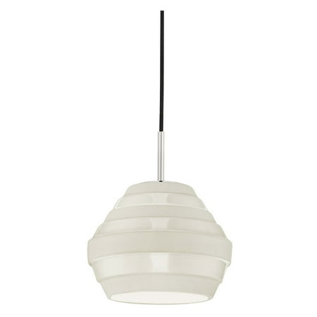 

Polished Nickel Tone Finish Pendants 12 Long Ceramic Material E26 Medium Base 1 Light Fixture