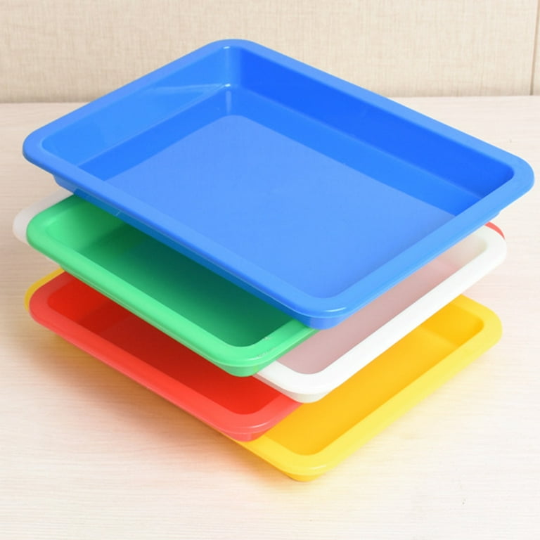 5pcs Plastic Tray Art and Craft Tray Activity Tray Serving Tray for DIY Projects, Size: 28X21CM