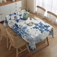 thumbnail image 2 of Rectangle Table Cover Winter Snowflake Merry Christmas Tablecloth,Pattern Washable Table Covers for Picnic Catering Halloween Fall Thanksgiving Christmas, 2 of 5