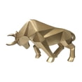 thumbnail image 2 of WLPZXP Bull Statue Ornament Art Crafts Modern Resin Sculpture Animal Statue for Cabinet Gold, 2 of 9