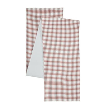 My Texas House Faye Cotton Rich Grid 14" x 90" Table Runner, Pink