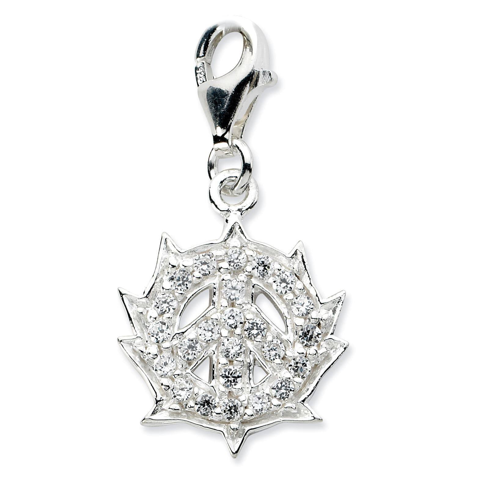 Amore La Vita Sterling Silver CZ Letter Y Click-On Lobster Clasp Charm Pendant