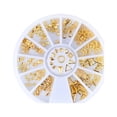 thumbnail image 1 of 120 Pcs Rose Gold Rivet Nail Studs Oval Circle Square Triangle Hollow Frame Mixed Metallic Nails DIY 3D Nail Decoration, 1 of 6