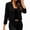 Black, variant on Women Cropped Blazer Casual Business Work Slim Fit Lapel 3/4 Sleeve Jacket Solid Business Work Party Club Night Out Fitted Blazer Khaki S