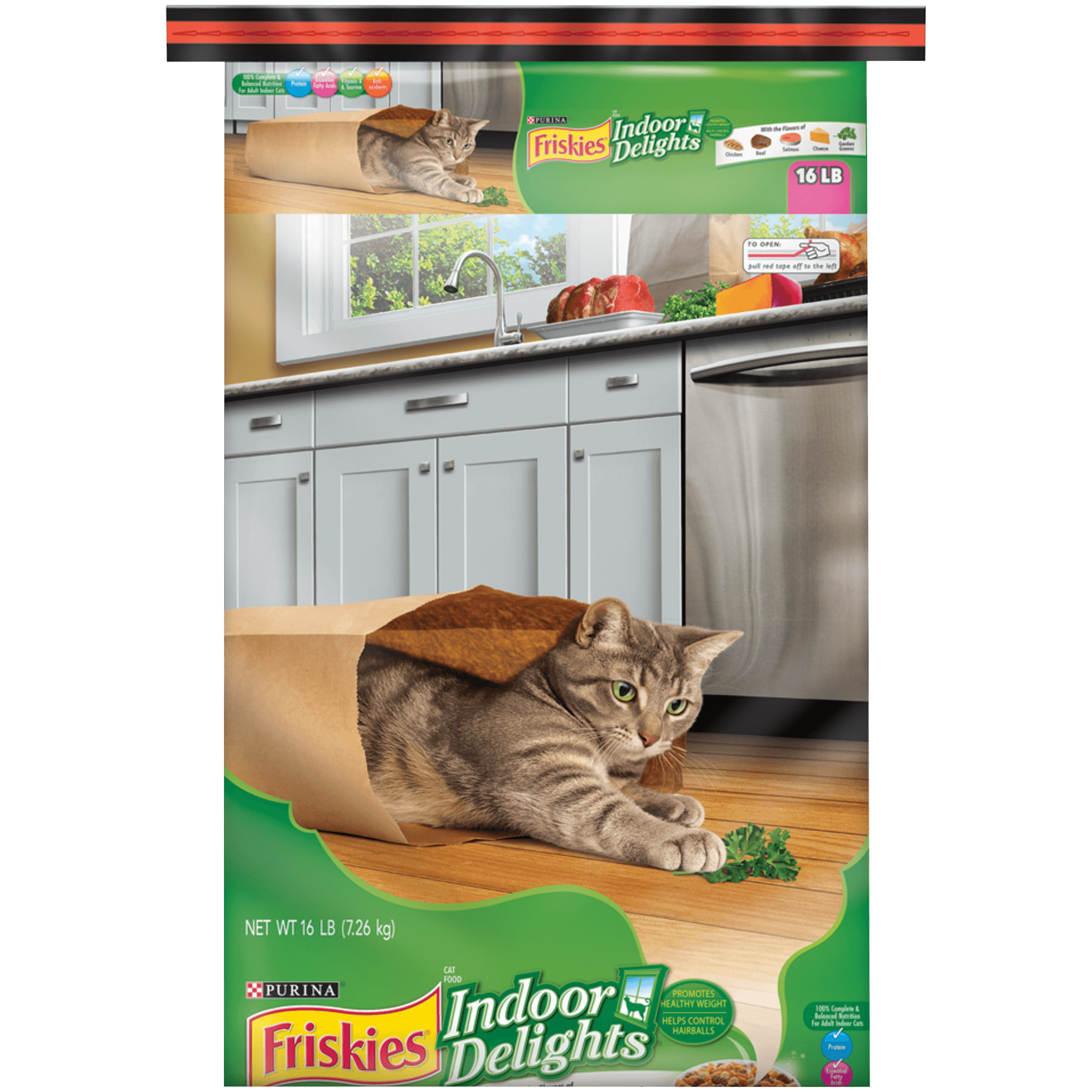 Friskies Indoor Dry Cat Food, Indoor Delights 16 lb. Bag