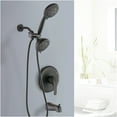 thumbnail image 2 of JERFIT Matte Black 2-in-1 Rain Shower System with Handheld, 7 Spray Modes High Pressure Tub and Shower Combo Set, Wall Mounted ABS Faucet, 2 of 6
