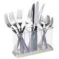 thumbnail image 4 of mDesign Plastic Cutlery Utensil Holder Storage Organizer Caddy, Clear/Brushed, 4 of 6
