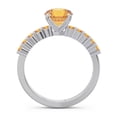 thumbnail image 4 of 2.25 Carat Stunning Round Cut Citrine Gemstone Bridal Ring for her Solid 18K White Gold Size 3 by Diamond-Capitals, 4 of 7