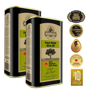 Ellora Farms Extra Virgin Olive Oil, Greek Single Estate PDO, Global Gold Award, Kosher, 2 x 33.8 oz