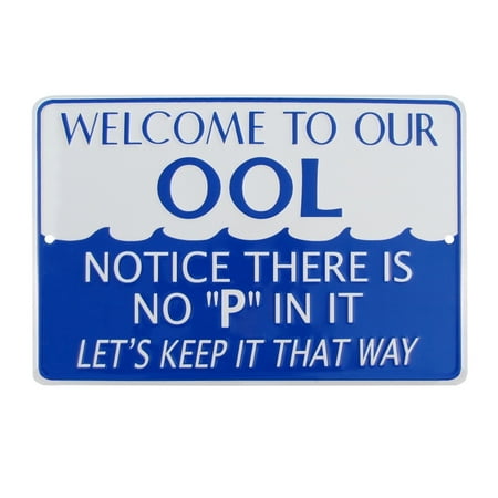 No P Pee in Ool Funny Tin Metal Swimming Pool Sign Hot Tub Spa Swim Deck