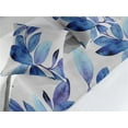 thumbnail image 2 of Floral Bed Runner Set, Leaves of the Tropical Climate on the Plain Background Repeated Pattern, Decorative Bedding Scarf & 2 Pillow Shams for Hotels Homes, King, Ivory and Cobalt Blue, by Ambesonne, 2 of 3