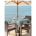 thumbnail image 3 of Outdoor Tablecloth with Umbrella Hole for Patio/Picnic/Party/Camping, Coastal Blue Conch Waterproof Table Cloth Square Cover Washable, Vintage Summer Beach Shells Marine (60"x 60"), 3 of 9
