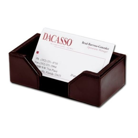 Dacasso Dark Brown Bonded Leather Business Card Holder