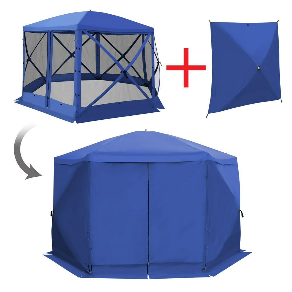 Strong Camel Deluxe Outdoor 6Sided Portable Gazebo with Wind Panel