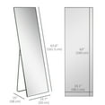 thumbnail image 6 of Knubmt 19.75" x 63.5" Rectangle Makeup Mirror Freestanding or Wall Mounted Full Length Mirror Dress Mirror for Bedroom, Living Room, Bathroom, Black, 6 of 8