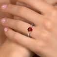 thumbnail image 4 of Gem Stone King 925 Silver and 10K Rose Gold Red Garnet and Lab Grown Diamond Engagement Ring for Women | 1.70 Cttw | Round 7MM | Gemstone January Birthstone | Size 9, 4 of 6