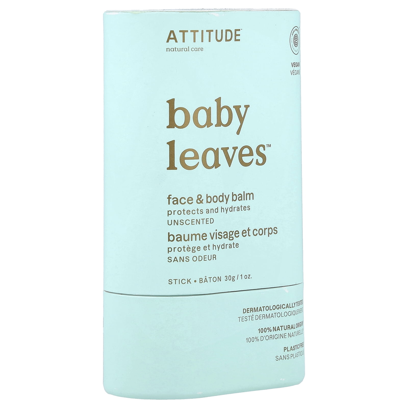 ATTITUDE Baby Leaves™, Face & Body Balm, Unscented, 1 oz. (30 g)