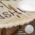 thumbnail image 3 of Sunflowers Round Tablecloth, Fitted Table Cover with Elastic for 45"-54" Round Tables, Vintage Bee You Are My Sunshine Beige Table Cloth Outdoor Indoor Dinning Party Waterproof Tablecloths, 3 of 7