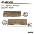 thumbnail image 2 of PIPE DECOR 24 in. Live Edge Wood Shelf Boulder Black 2 Pack (Wood Only), 2 of 9