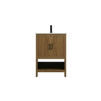 Elegant Kitchen and Bath Ira 24 Inch Single Bathroom Vanity In Walnut Brown