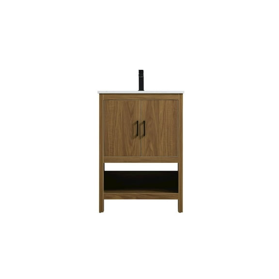Elegant Kitchen and Bath Ira 24 Inch Single Bathroom Vanity In Walnut Brown