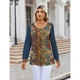 thumbnail image 5 of Weardear Women's Lace Long Sleeve Tops Crew Neck Pleated Tunic Top Business Work Dressy Blouses, 5 of 8