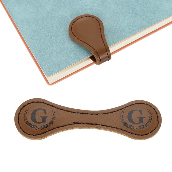 Uxcell Personalized Magnetic Leather Bookmark, 26 Letters Bookmark, (Dark Brown/G)