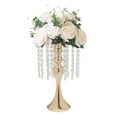 thumbnail image 6 of Gold 10x Wedding Table Crystal Flower Stands 35cm Gold Flower Vases Vase, 6 of 22