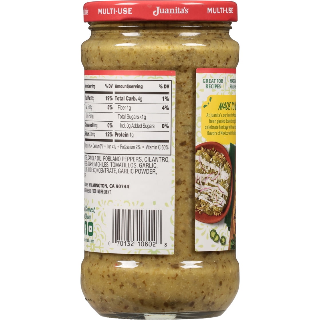 (3 pack) Juanita's Foods Tres Chiles Cremosa Multi-Use Cooking Sauce 16 oz Jar