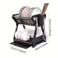 thumbnail image 1 of 1pc Dish Rack With Drain Board, Plastic Bowl Chopsticks Plate Storage Box, Household Draining Rack, Flatware Organizer For Countertop Cabinet, Kitchen Accessories, 7.87inch*12inch*9.44inch*7.87inch, 1 of 4
