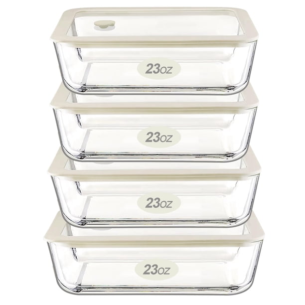 Juego de recipientes para comida Urban Green Glass con tapa de vidrio, paquete de 4