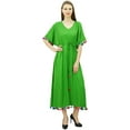 thumbnail image 1 of Bimba Robe Kaftan Longue en Rayonne pour Femme avec Pompon, Designer Chic, Maxi Caftan, 1 of 9