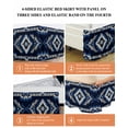 thumbnail image 5 of Abstract Ethnic Style Pattern Bed Skirt Queen Size 16" Drop Retro Blue White Weaving Art Ruffled Wrap Around Bed Skirts Adjustable Elastic Bedskirt Dust Ruffle for Queen Size Bed, 5 of 7