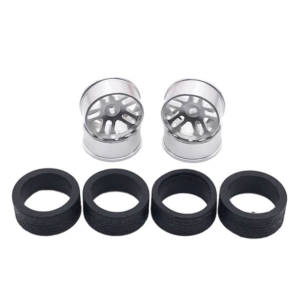 Piezas de modificación de llanta Tholdsy 4 unids/set Compatible con llanta de rueda RC 1/28 Wltoys K969 modelo plata