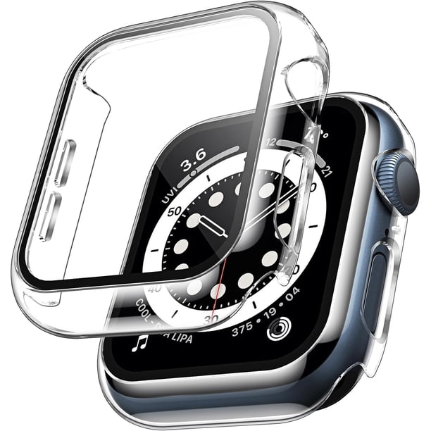 TAURI Paquete de 2 Estuches Rígidos Compatibles con Apple Watch Series 3/2/1 42mm Protector de Pantalla de Vidrio Templado 9H Incorporado Parachoques Delgado Cubierta Protectora Completa Sensible al T