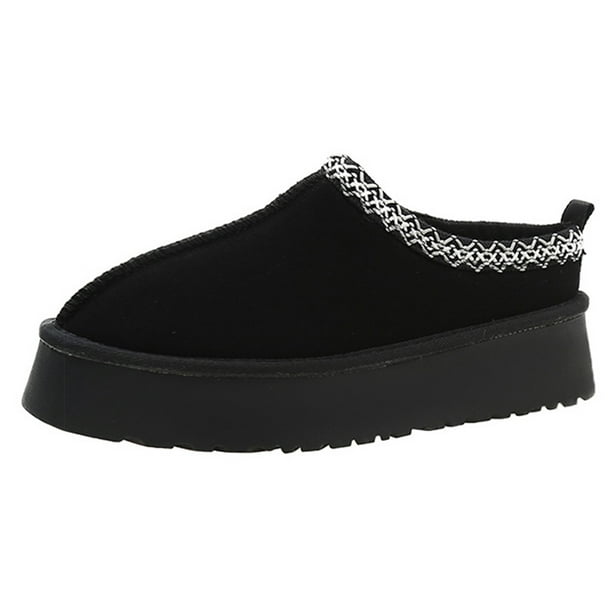 Botas Nieve Bajas para Mujer Pantuflas Felpa Con Forro Piel Sintética Otoño E Invierno
