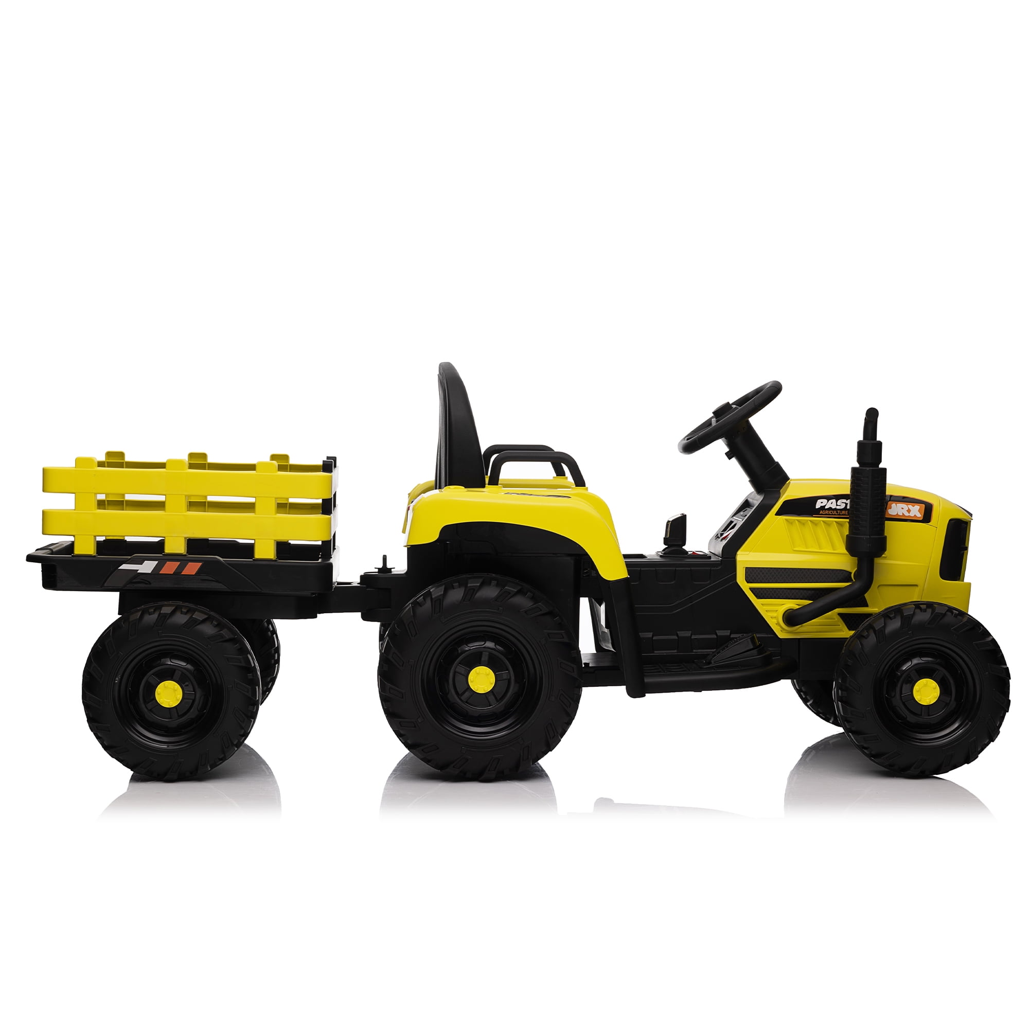 CIPACHO 12V Ride On Tractor with Trailer, Electric Kids Car with 2.4RC, 3 Speed Adjustable, USB, MP3, Power Display, 2 Point Safety Belt, Yellow CIPACHO 12V Ride On Tractor with Trailer, Electric Kids Car with 2.4RC, 3 Speed Adjustable, USB, MP3, Power Display, 2 Point Safety Belt, Yellow