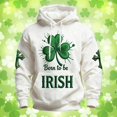 thumbnail image 2 of HXWCHs St Patrick's Day Graphic Hooded Sweatshirt Irish Green Pullover Jacket for Holiday Casual Celebration M White, 2 of 3