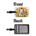 thumbnail image 4 of Pig In Sunflowers Watercolor Design Faux Leather Travel Luggage Tag, 4 of 7