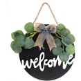 thumbnail image 1 of Letrero de bienvenida para puerta de entrada, decoración del hogar para regalar, decoración de pared para porche, coronas para puerta de entrada, colgadores rústicos con vegetación premium. Letrero, 1 of 7