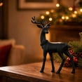 thumbnail image 2 of Standing Black Reindeer Figurine, Tabletop Christmas Home Decor, 2 of 6