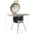 thumbnail image 4 of vidaXL Smoker Barbecue Charcoal Grill with Folding Side Tables Ceramic 29.9", 4 of 16