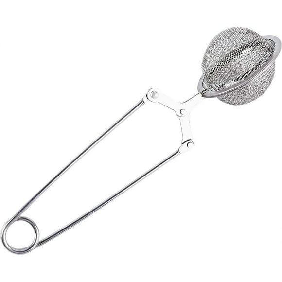 Cocoa chocolate flour dispenser spreader, round spherical compact stainless steel mesh with double sided spring action, for baking icing sprinkles