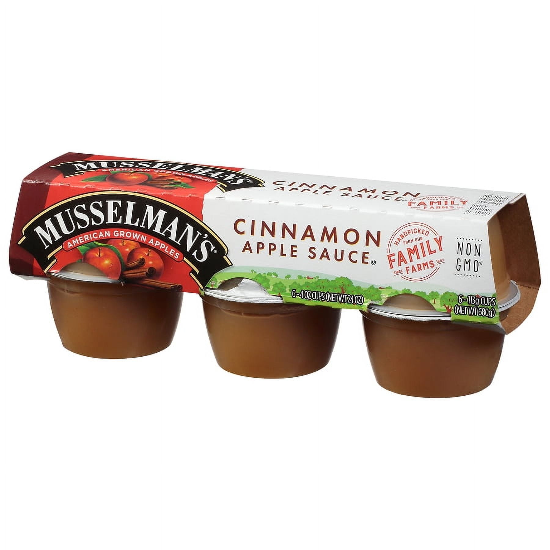 Musselman's Applesauce Cups, Cinnamon, 4 oz, 6 Ct