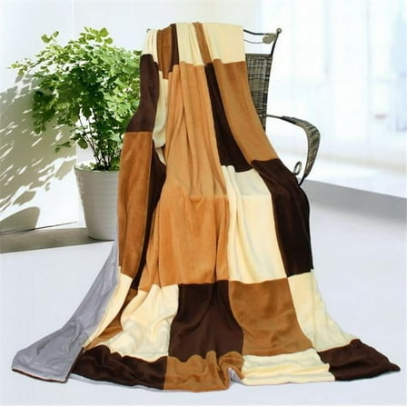 ONITIVA-BLK-038 Onitiva - Modern Stylish Soft Coral Fleece Patchwork Throw Blanket