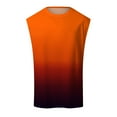 thumbnail image 2 of Caqnni Beach Shirts for Men Regular Gradient Color Sleeveless Tank Tops Summer Casual Round Neck Shirt (Orange,S), 2 of 4