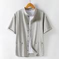 thumbnail image 2 of Men's Short Sleeve Graphic Tshirts Lapel Collar Print Beach Shirts Lapel Tops Loose Funny Hawaiian Shirts Lapel Button Tops, 2 of 5
