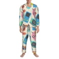 thumbnail image 3 of Daiia Playing Video Games for Men's Long-Sleeved Pajama Set – Soft & Comfortable Sleepwear Button-Up Pajamas Cozy Lounge Wear-Small, 3 of 7