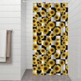 thumbnail image 2 of Sunflower and Checkerboard Black Modern Waterproof Shower Curtain Set with 12 Hooks, Washable Decorative Bathroom Shower Curtain, 2 of 6
