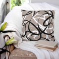thumbnail image 3 of 18x18 Pillow Covers Set of 2, Brown Geometric Throw Pillow Covers Decorative Couch Cushion Case, Vintage Black White Striped Abstract Art Microfiber Square Pillowcases for Bedroom Car Living Room, 3 of 7